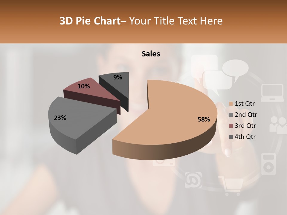 Girl And Digital Life PowerPoint Template