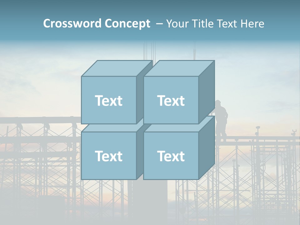 Construction, Pouring Concrete Reinforcement PowerPoint Template