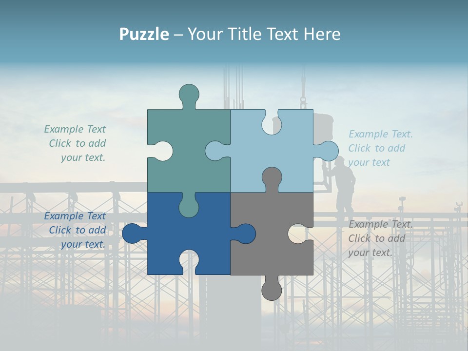 Construction, Pouring Concrete Reinforcement PowerPoint Template