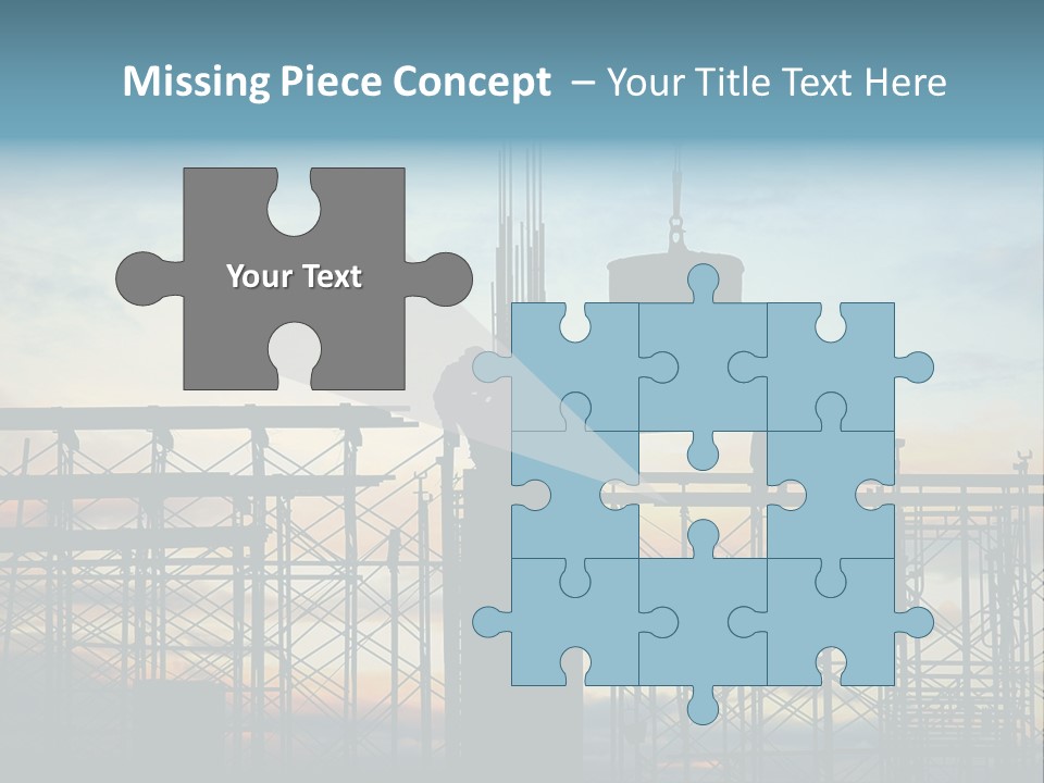 Construction, Pouring Concrete Reinforcement PowerPoint Template