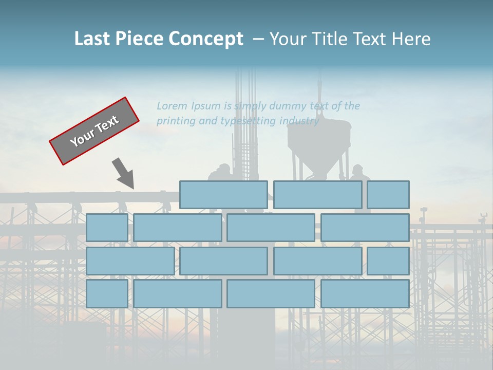 Construction, Pouring Concrete Reinforcement PowerPoint Template