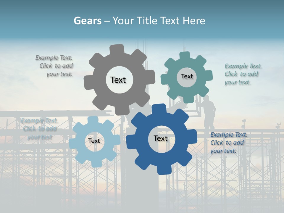 Construction, Pouring Concrete Reinforcement PowerPoint Template