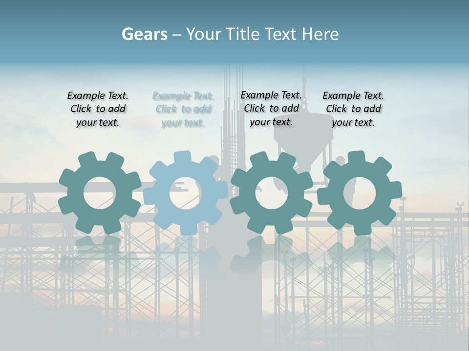Construction, Pouring Concrete Reinforcement PowerPoint Template
