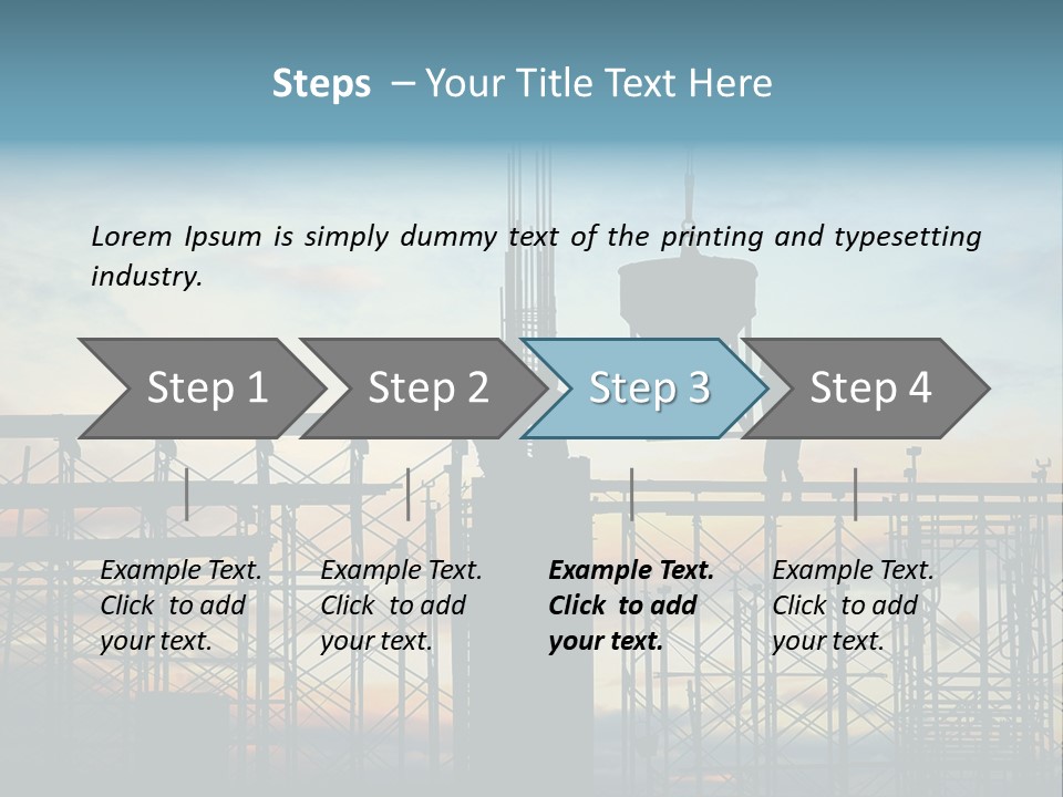 Construction, Pouring Concrete Reinforcement PowerPoint Template