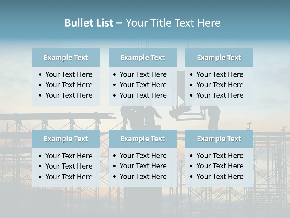 Construction, Pouring Concrete Reinforcement PowerPoint Template