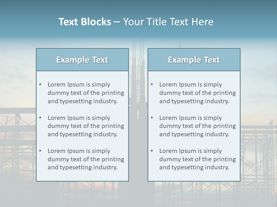 Construction, Pouring Concrete Reinforcement PowerPoint Template
