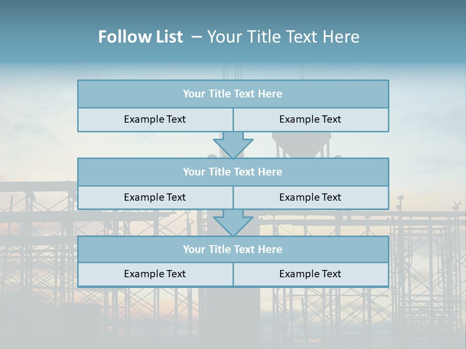 Construction, Pouring Concrete Reinforcement PowerPoint Template