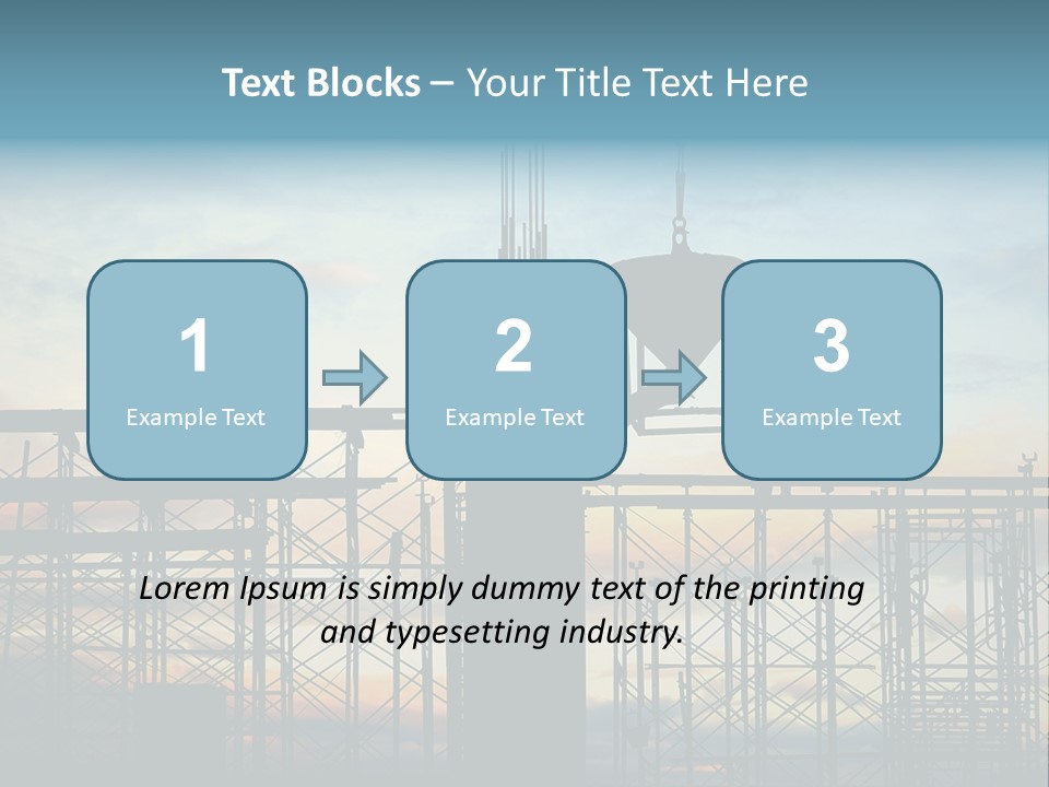 Construction, Pouring Concrete Reinforcement PowerPoint Template