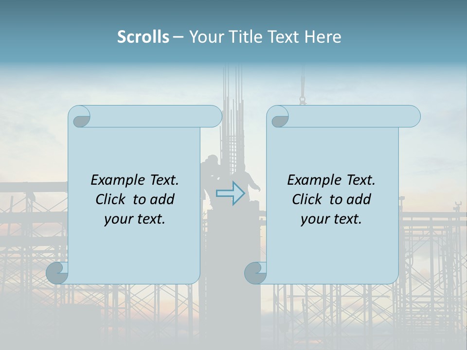 Construction, Pouring Concrete Reinforcement PowerPoint Template