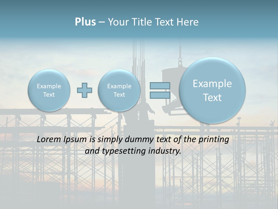 Construction, Pouring Concrete Reinforcement PowerPoint Template