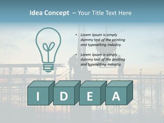 Construction, Pouring Concrete Reinforcement PowerPoint Template