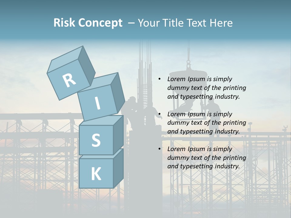 Construction, Pouring Concrete Reinforcement PowerPoint Template