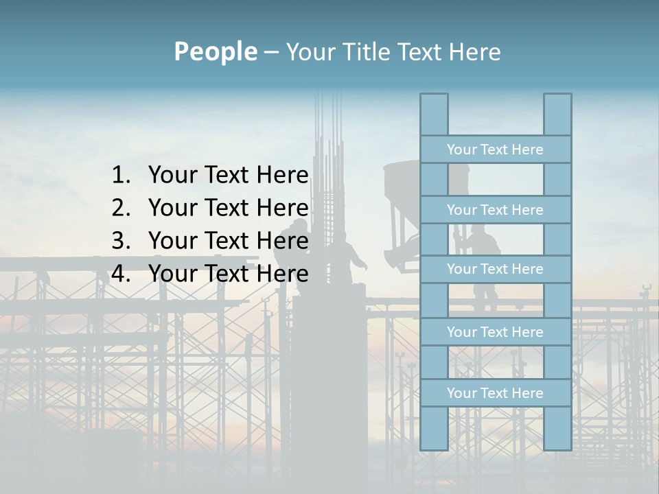 Construction, Pouring Concrete Reinforcement PowerPoint Template