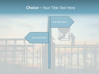 Construction, Pouring Concrete Reinforcement PowerPoint Template