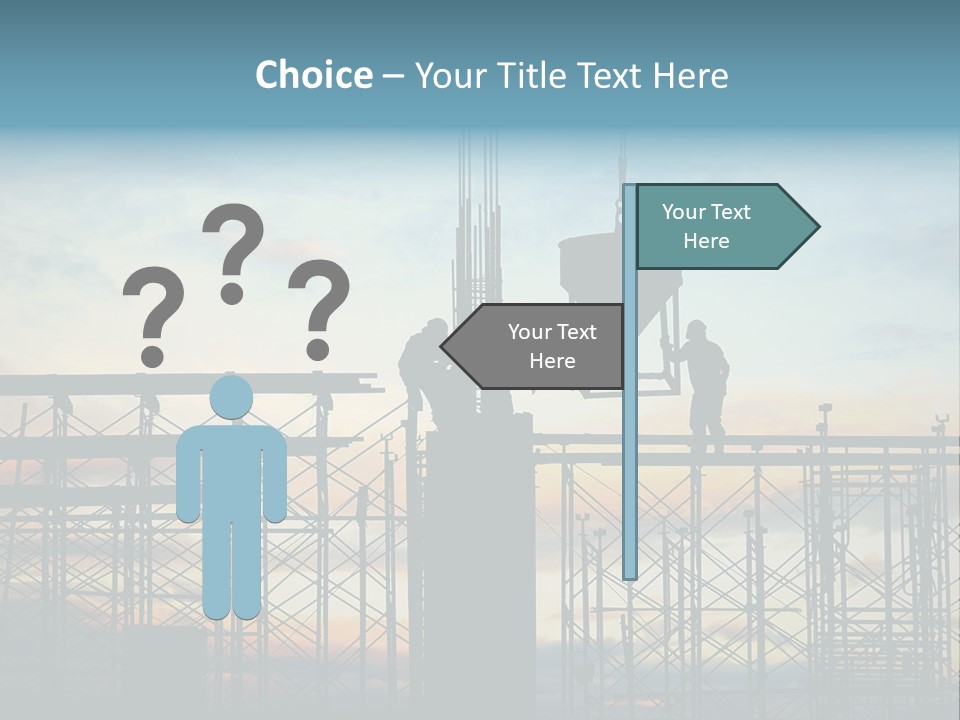 Construction, Pouring Concrete Reinforcement PowerPoint Template