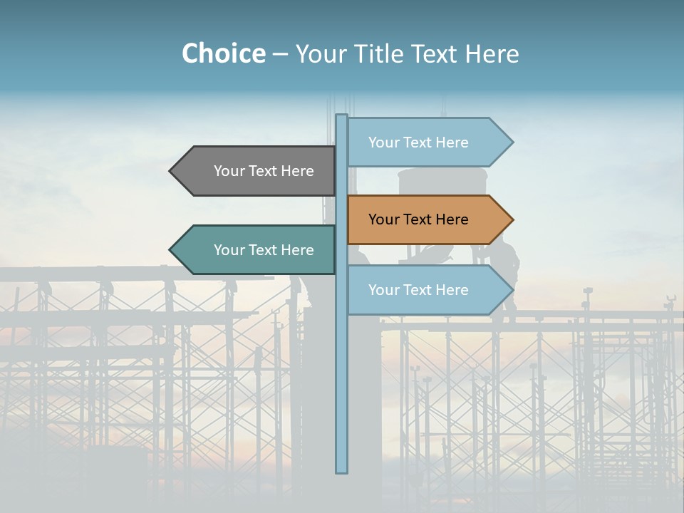 Construction, Pouring Concrete Reinforcement PowerPoint Template