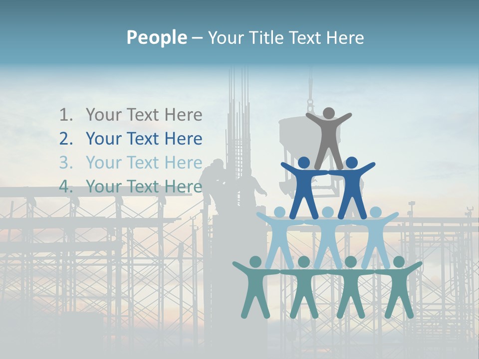 Construction, Pouring Concrete Reinforcement PowerPoint Template