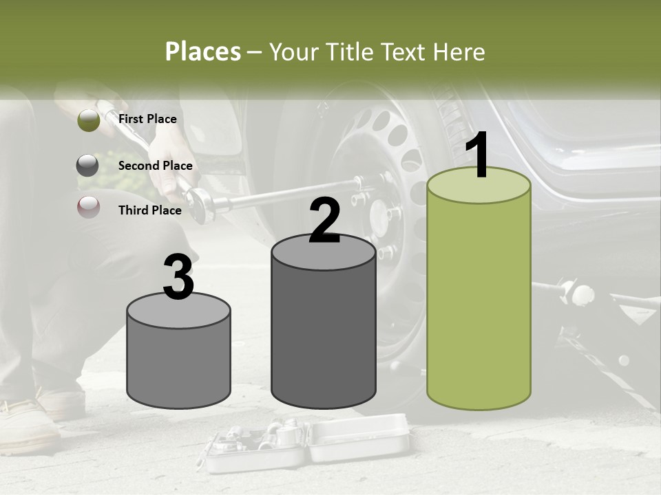 Replace The Wheel In The Car PowerPoint Template