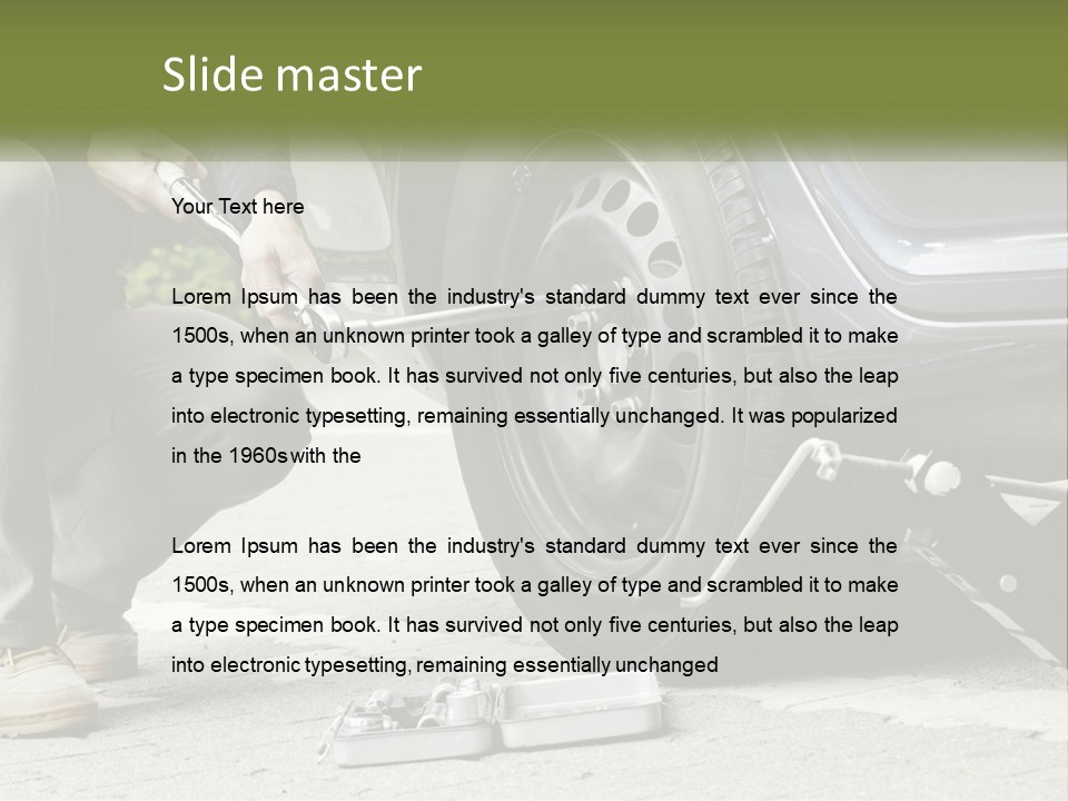 Replace The Wheel In The Car PowerPoint Template