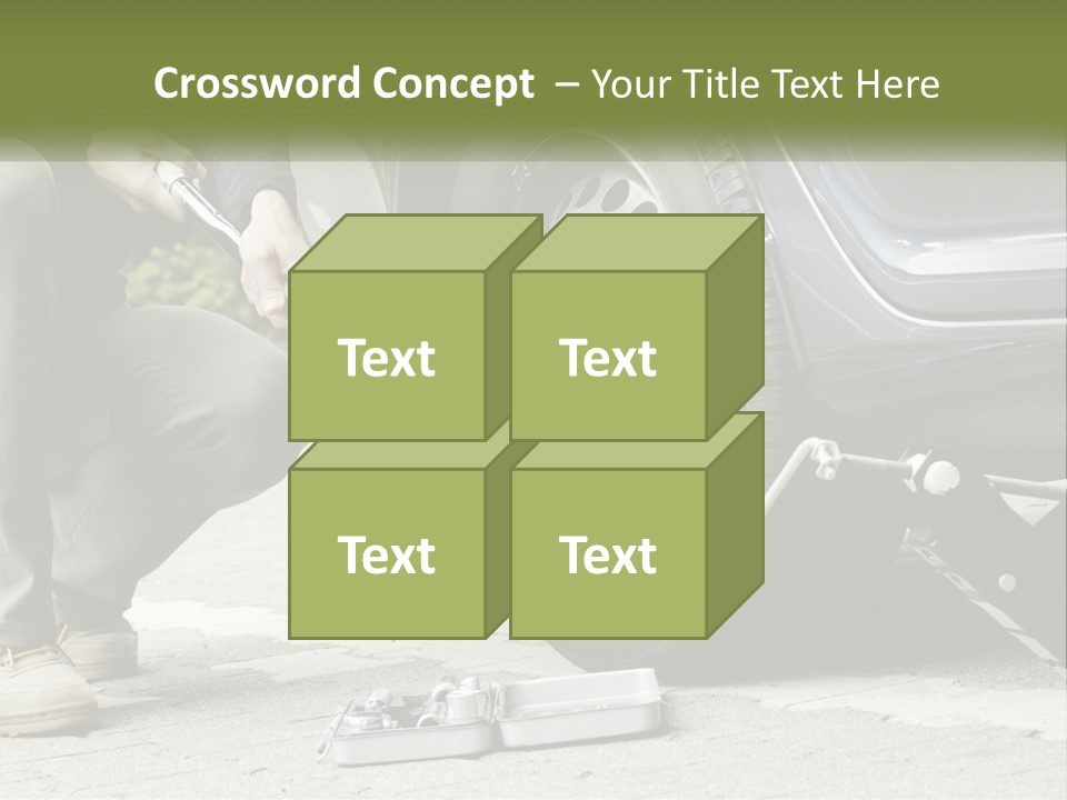 Replace The Wheel In The Car PowerPoint Template