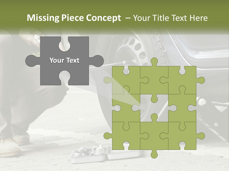 Replace The Wheel In The Car PowerPoint Template