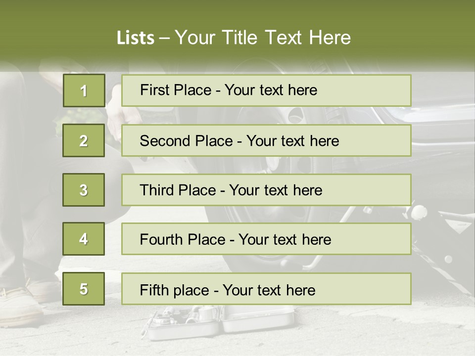 Replace The Wheel In The Car PowerPoint Template