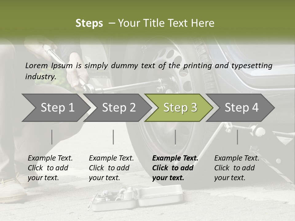 Replace The Wheel In The Car PowerPoint Template