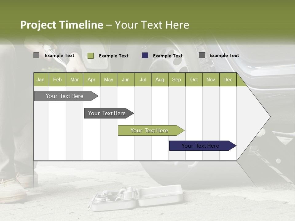 Replace The Wheel In The Car PowerPoint Template