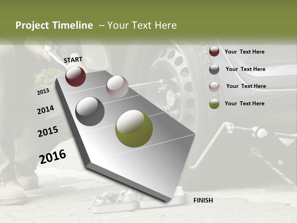 Replace The Wheel In The Car PowerPoint Template