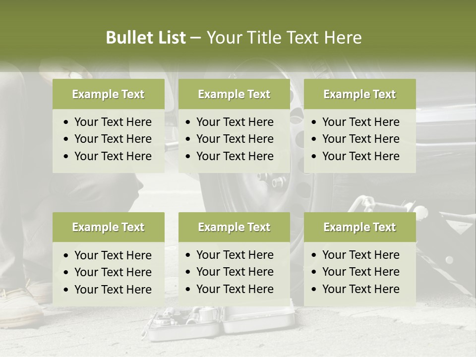 Replace The Wheel In The Car PowerPoint Template