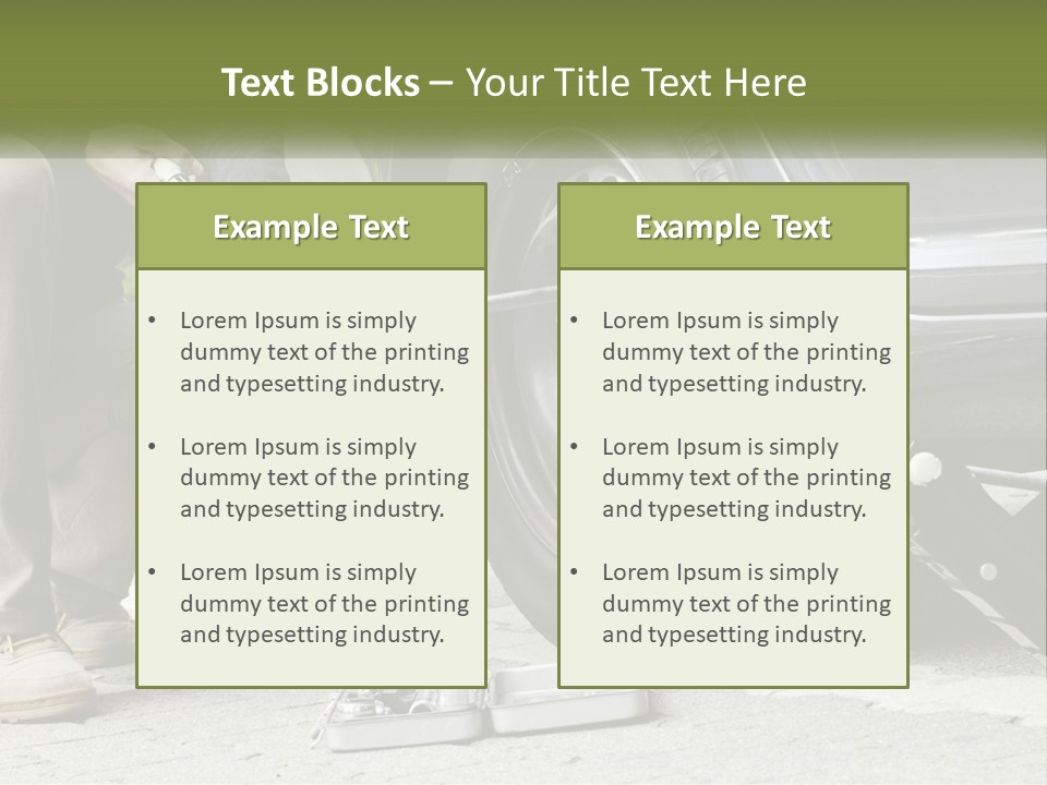 Replace The Wheel In The Car PowerPoint Template