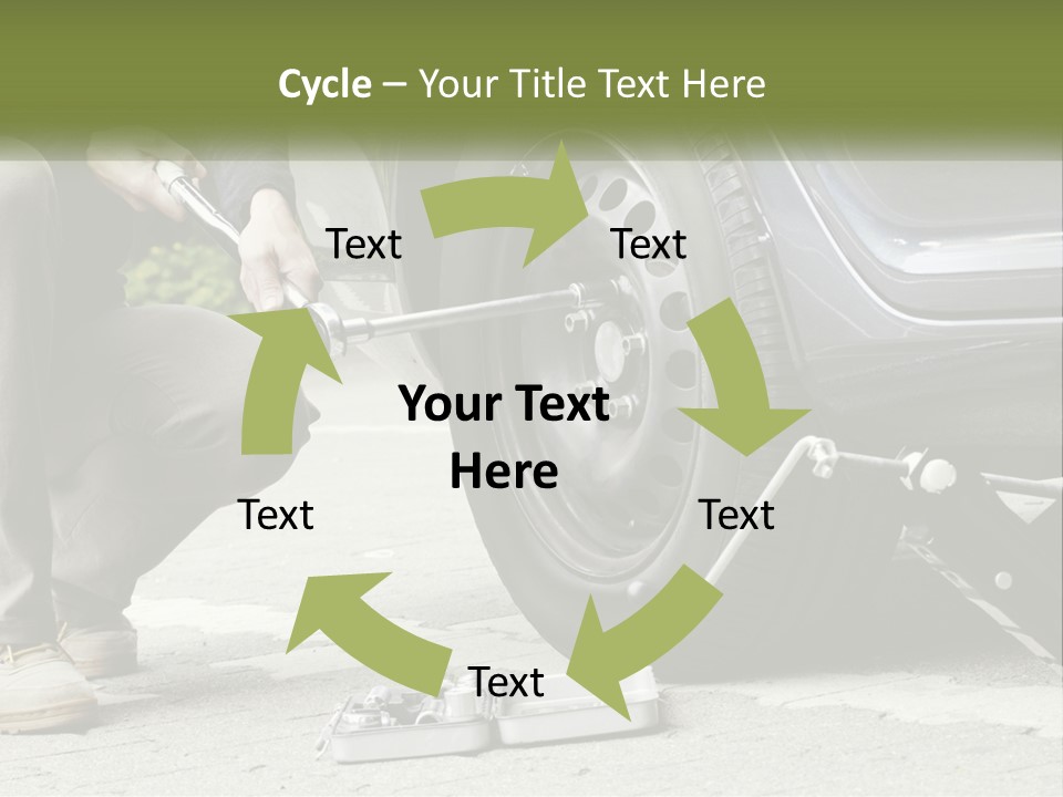 Replace The Wheel In The Car PowerPoint Template