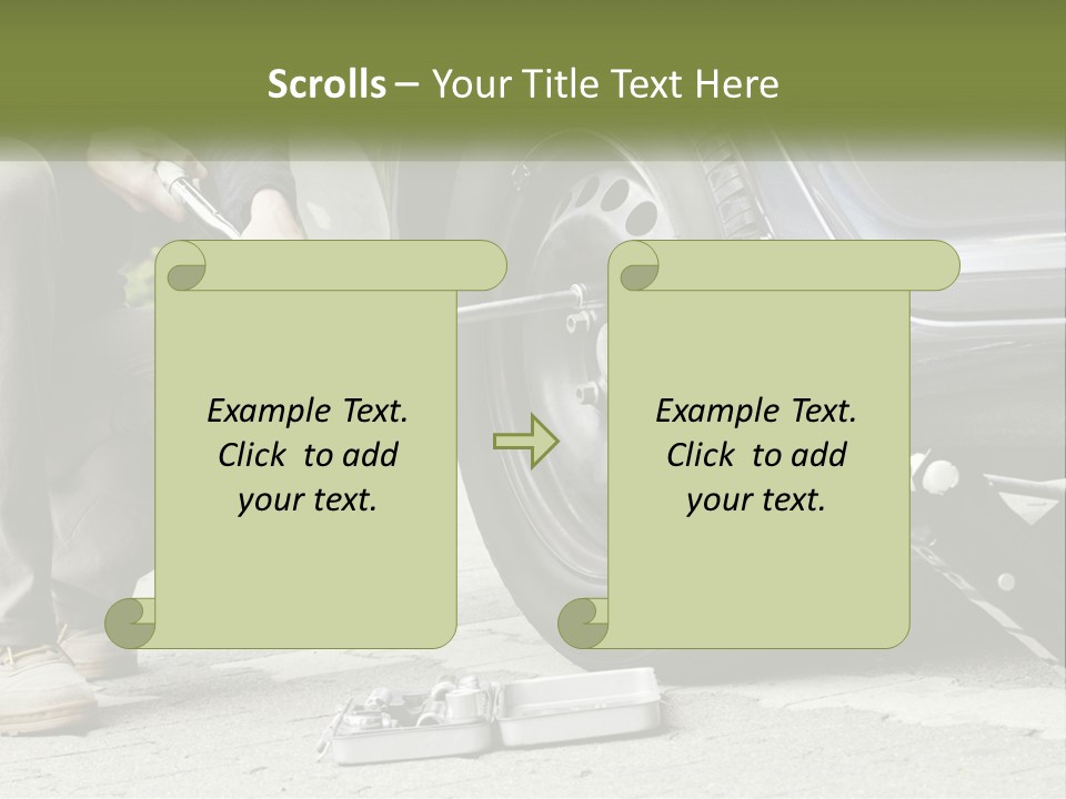 Replace The Wheel In The Car PowerPoint Template