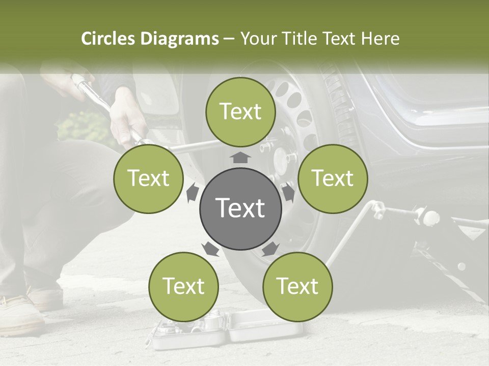 Replace The Wheel In The Car PowerPoint Template