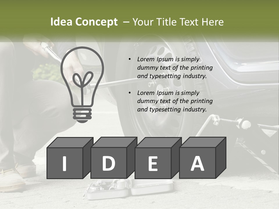 Replace The Wheel In The Car PowerPoint Template
