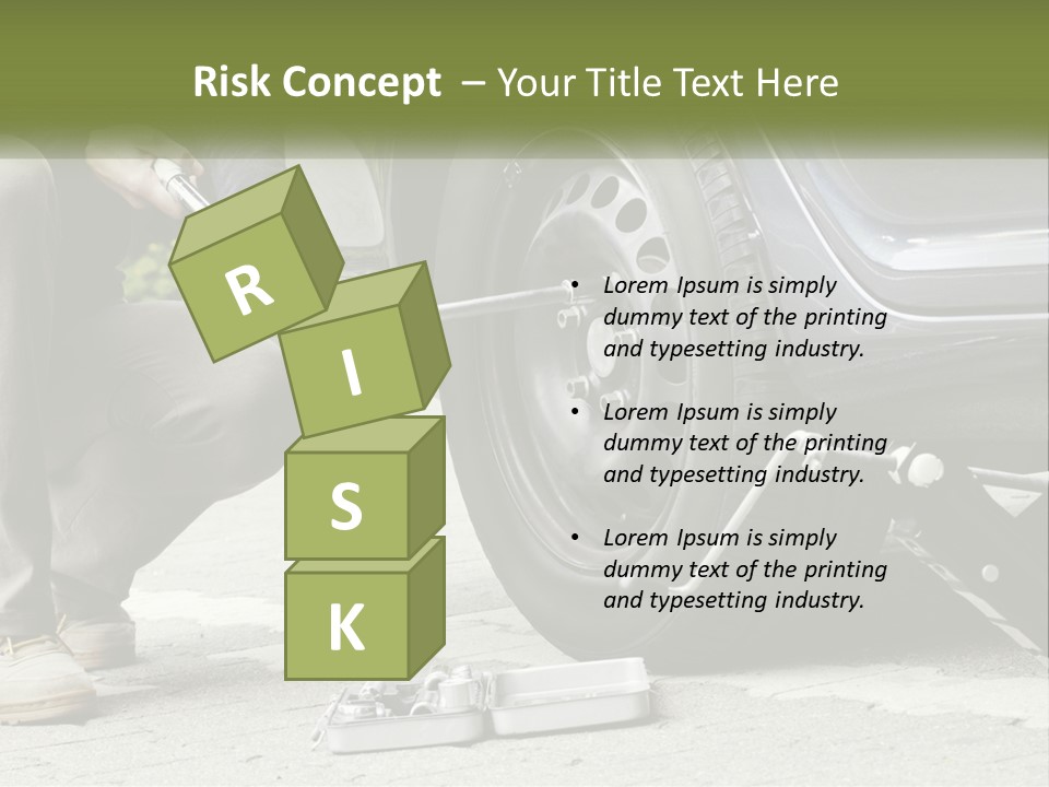 Replace The Wheel In The Car PowerPoint Template