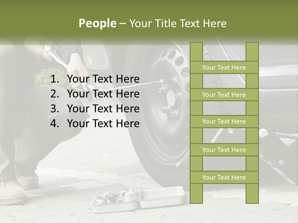 Replace The Wheel In The Car PowerPoint Template