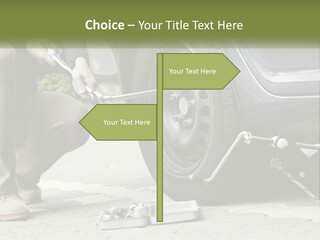 Replace The Wheel In The Car PowerPoint Template