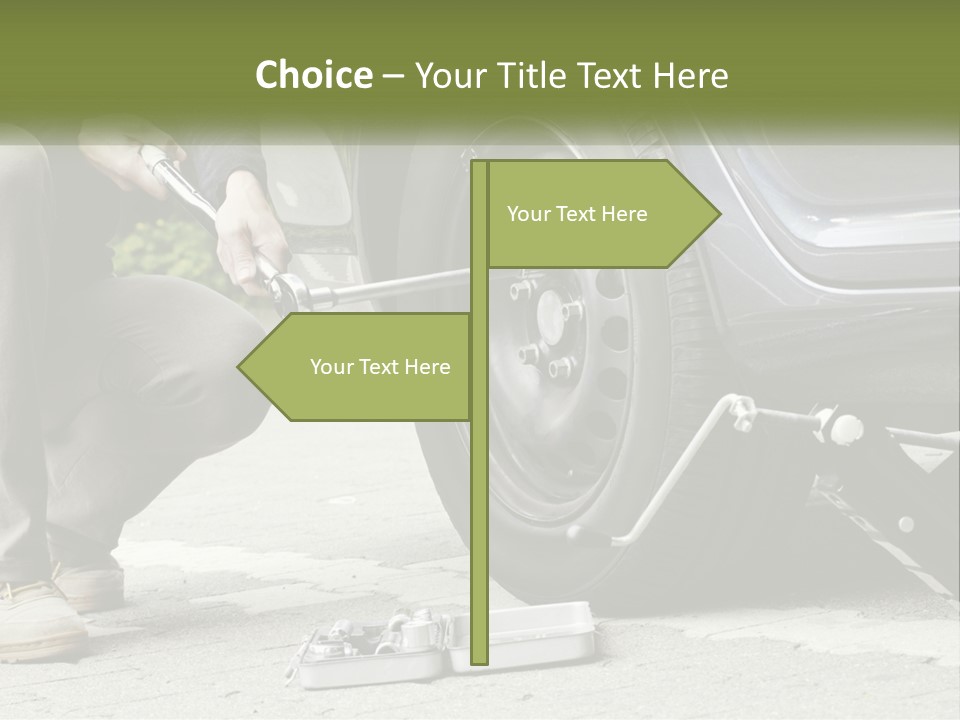 Replace The Wheel In The Car PowerPoint Template