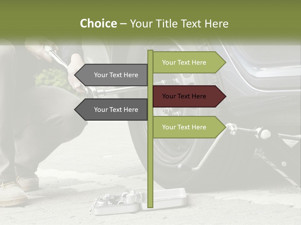 Replace The Wheel In The Car PowerPoint Template