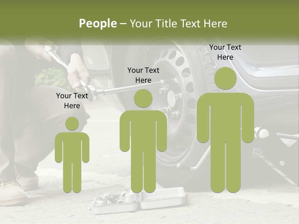 Replace The Wheel In The Car PowerPoint Template