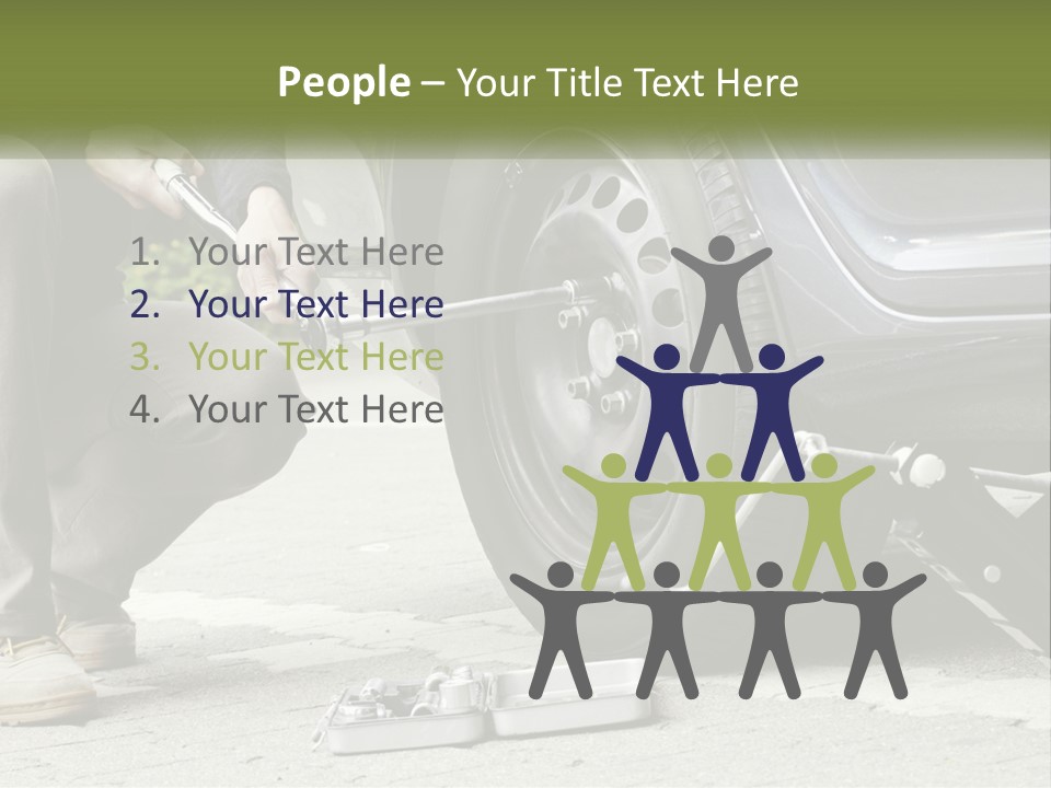 Replace The Wheel In The Car PowerPoint Template