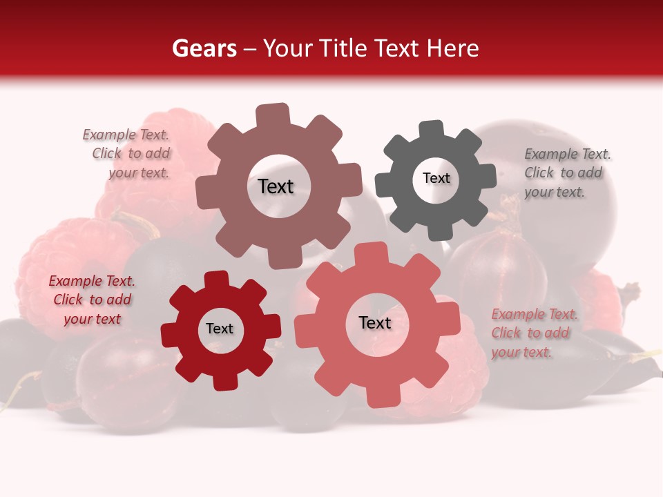 Fruits, Raspberries, Cherries, Currants PowerPoint Template