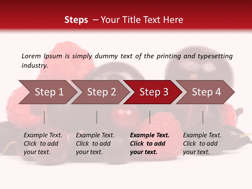 Fruits, Raspberries, Cherries, Currants PowerPoint Template