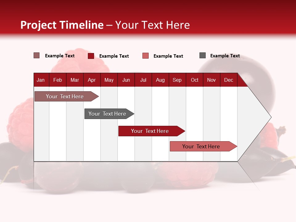 Fruits, Raspberries, Cherries, Currants PowerPoint Template