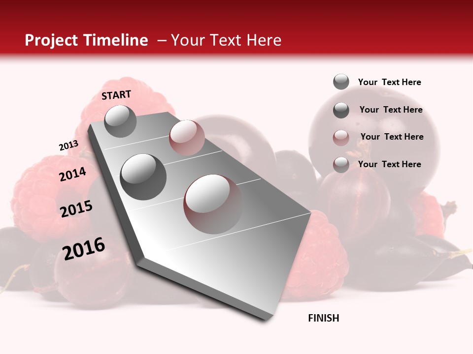 Fruits, Raspberries, Cherries, Currants PowerPoint Template