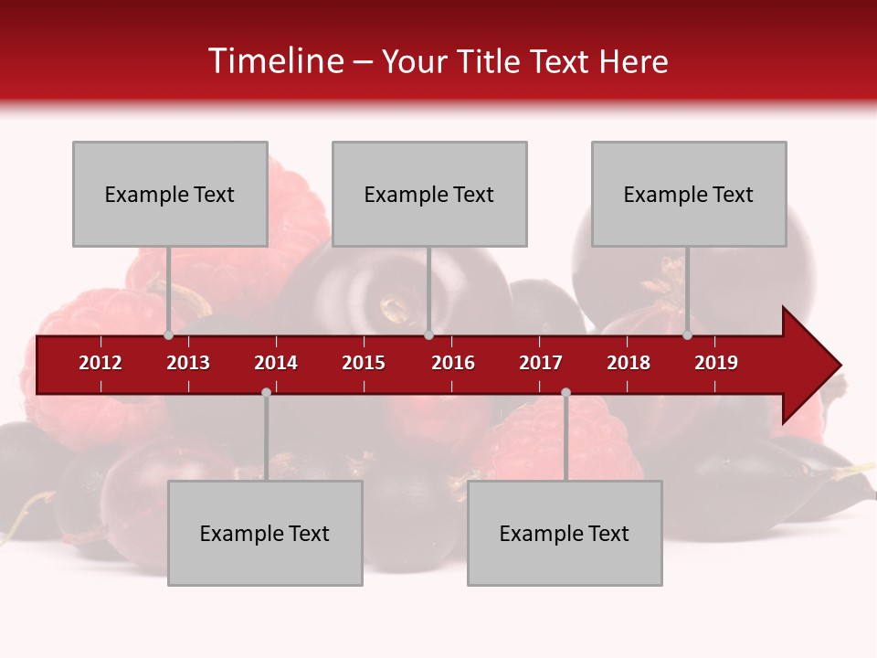 Fruits, Raspberries, Cherries, Currants PowerPoint Template