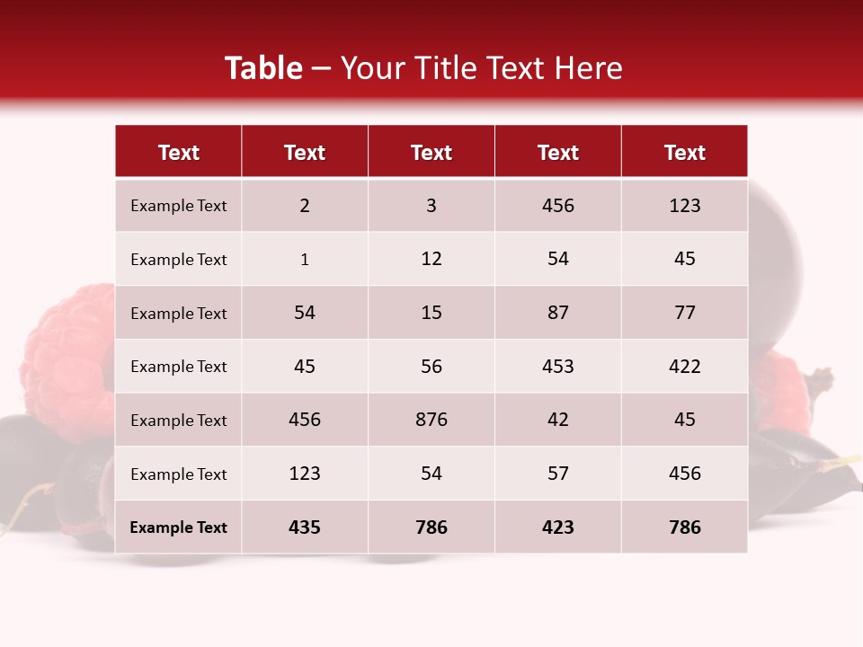Fruits, Raspberries, Cherries, Currants PowerPoint Template