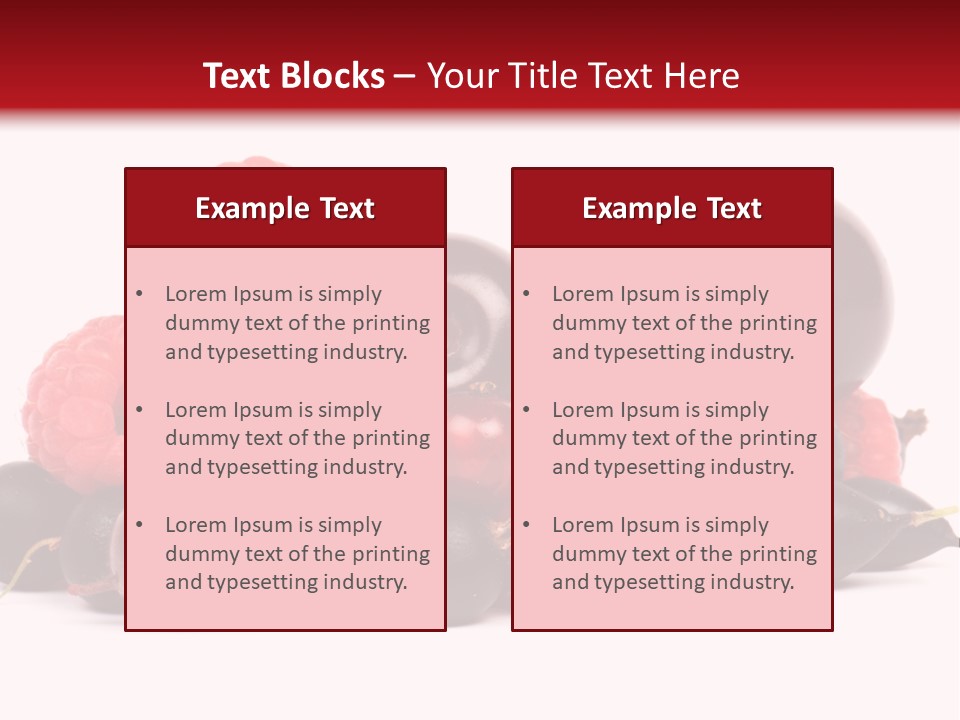 Fruits, Raspberries, Cherries, Currants PowerPoint Template