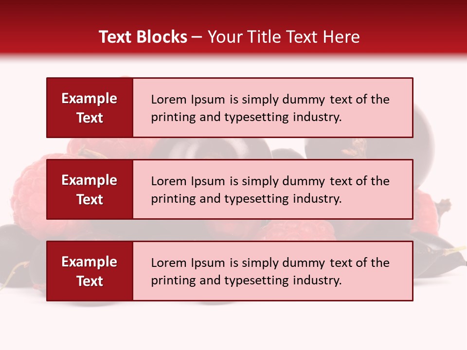 Fruits, Raspberries, Cherries, Currants PowerPoint Template